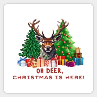 Christmas gifts "Oh Deer, Christmas is Here!" Sticker